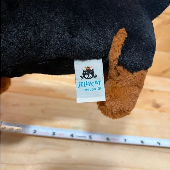 Jellycat FREDDIE SAUSAGE DOG 11" Black Retired Dachshund - Picture 6 of 11